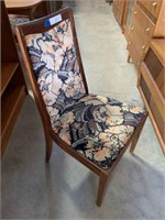(4X)MID CENTURY FLORAL UPHOLSTERED DINING