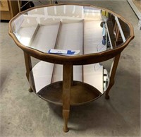 UNIQUE ROUND OCCASIONAL TABLE WITH MIRROR