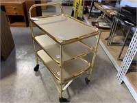 METAL TEA TROLLEY WITH 3 REMOVABLE TRAYS