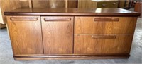 MID CENTURY SIDEBOARD, HAS SOME WHITE