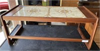 MID CENTURY COFFEE TABLE WITH TILE TOP