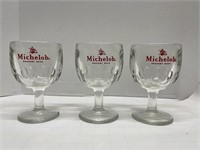 Heavy Vintage Michelob Beer Glass Goblets