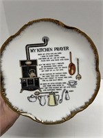 Beautiful Kitchen Prayer Tribute Plate