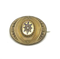 Victorian Mourning Pin w/Seed Pearl.