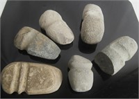 Six Prehistoric Native American stone axes