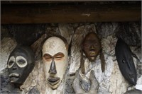 Four Wood Carved African Masks
