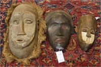 Three Antique or Vintage Tribal Masks