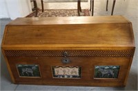 Unusual19th c.  Mexican Wedding Chest with jaguars