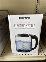 CHEFMAN CORDLESS GLASS ELECTRIC KETTLE