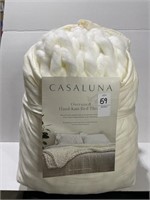 CASALUNA OVER SIZED HAND KNIT BED THROW WHITE