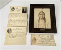 DF Barry Sitting Bull Indian Photo and Letter