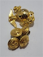 USMC Goldtone Military Buttons (5)