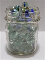 Mason Jar Full of Vintage Marbles