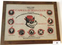 Cabeza de Roja Club Plaque Signed by UNM Coaches