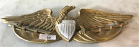 Vintage Cast Aluminum Gold American Eagle Shield
