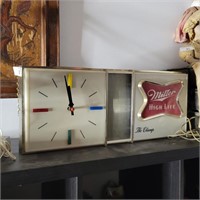 Vintage Miller High Life Light Up Sign and Clock