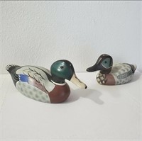 Pair of Duncan Hill Hand Carved/ Painted Ducks
