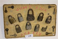Folkart  Assemblage of Padlocks and Keys