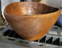 Vintage Wood Hewn Bowl 12' AS SEEN