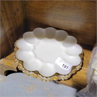 Pair of Milk Glass Oyster Plates