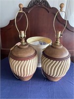 Pair of Large Lamps with Shades