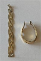 Unique pair of Sterling silver Pierced Earrings,