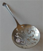 Vintage Sterling Silver Slotted Spoon, weighs
