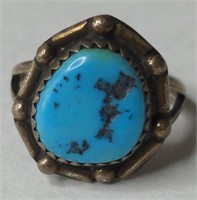 Vintage Sterling Silver Turquoise Ring, size 6