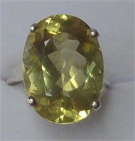 Beautiful Sterling Silver Lemon Quartz Ring,