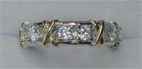 Beautiful Sterling Silver White Sapphire Band,