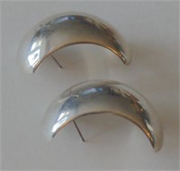 Heavy Vintage Mexico Sterling Silver Earrings,