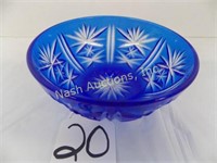 cobalt blue etched bowl