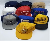 Lot Of Vintage Snapback Advertising Hats / Caps