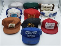 Lot Of Vintage Snapback Advertising Hats / Caps