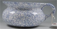 Lot #4155 - Blue and white spongeware mush cup