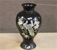 Oriental Vase w/ Abalone Inlay, Approx 16"