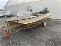 '57 Wolverine Boat - 15ft - W/ Red Trailer