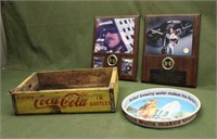 (2) Dale Earnhardt Plaques, Coca-Cola Tray & Beer