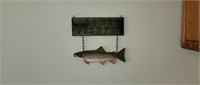Wood Painted "Gone Fishin'" Hanging Sign