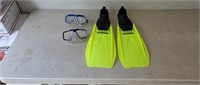 U.S. Divers Flippers and Diving Goggles