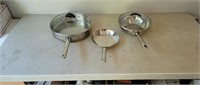 Calphalon and Wolfgang Puck Stainless Steel Pans