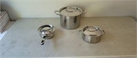 3 Stainless Steel Pots and Pans