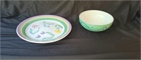 Hand Painted Italy Platter and Bowl