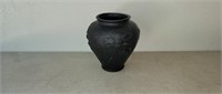 Vintage Tiffin Satin Black Amethyst Poppy Vase