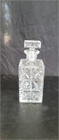 Heavy Cut Glass Decanter with Stopper