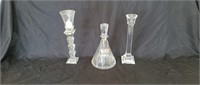 Lead Crystal Sherry Decanter, Crystal Candlesticks