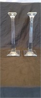 15" Heisey Hand Blown Crystal Candle Sticks