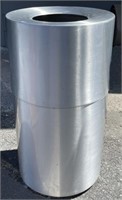 Round aluminum open top indoor trash can
