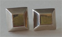 Sterling Silver Box Earrings, total weight is 9.6