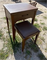 CABINET SEWING MACHINE AND STOOL